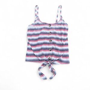 American Eagle Outfitters Striped Tank With Tie Front Detail Size Medium